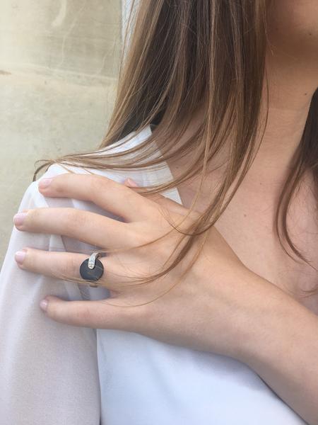 Bague art déco onyx en argent – Image 2