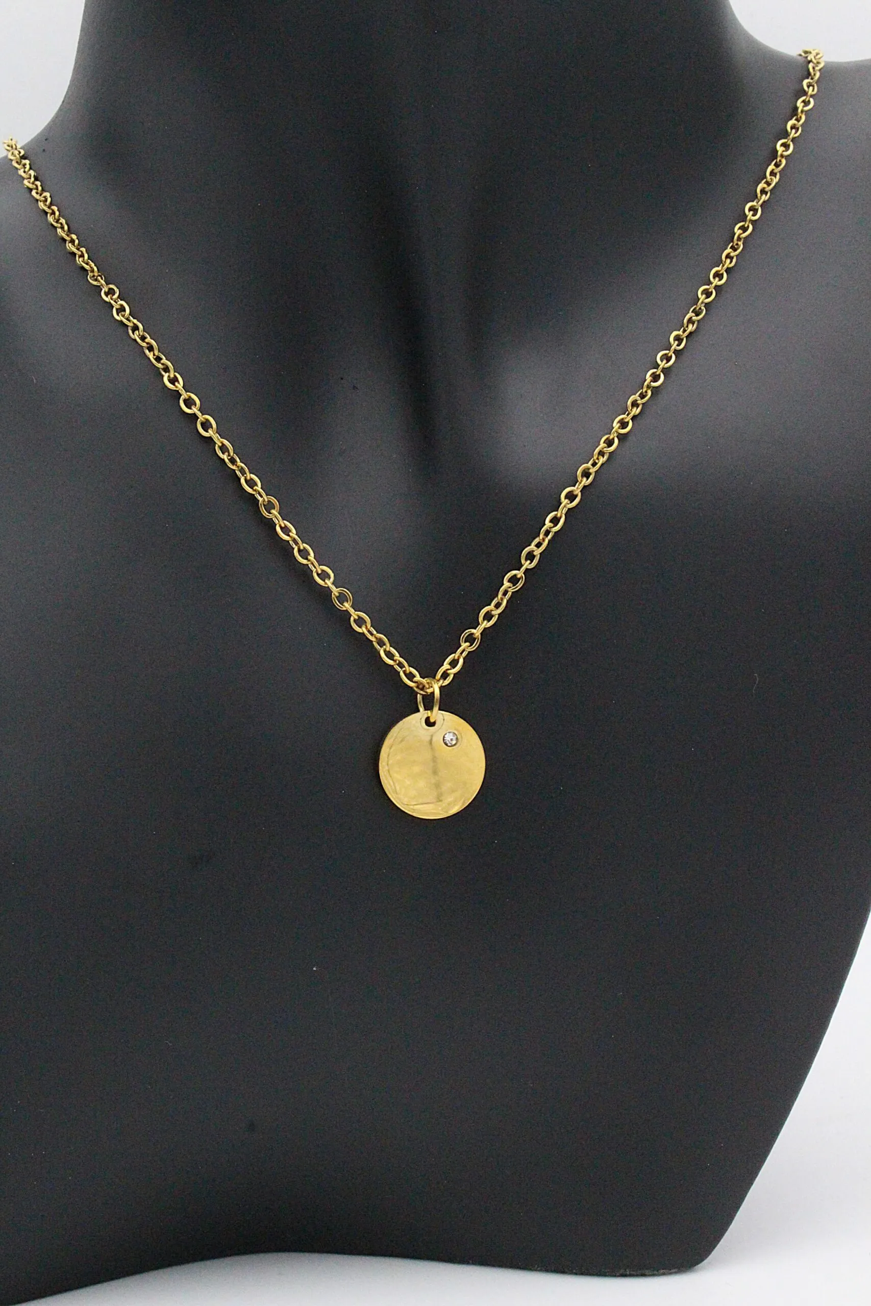 Collier Gravure Médaillon Strass (Taille Homme) – Image 3