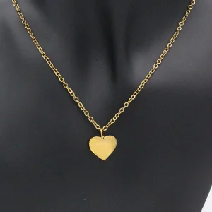 Collier Gravure Médaillon Coeur (Taille Homme)
