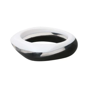 Bracelet jonc acétate noir blanc