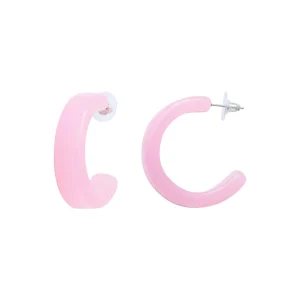 Boucles d'Oreilles acier acétate rose