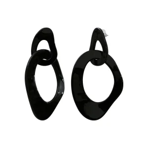 Boucles d'oreilles Acier Acétate Noir