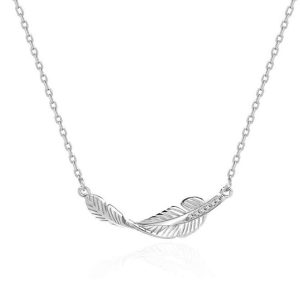 Pendentif plume argent femme
