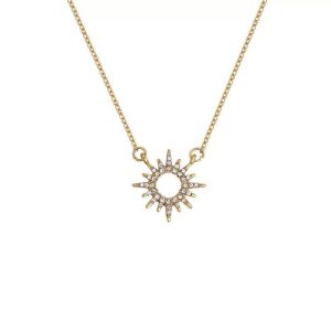 Pendentif soleil en argent plaqué or
