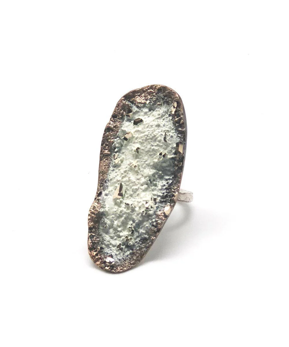 Bague en bronze blanc - Tina Kotsoni