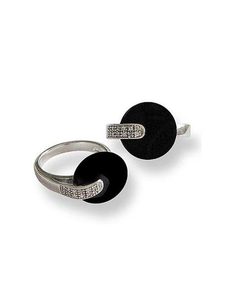 Bague art déco onyx en argent – Image 3