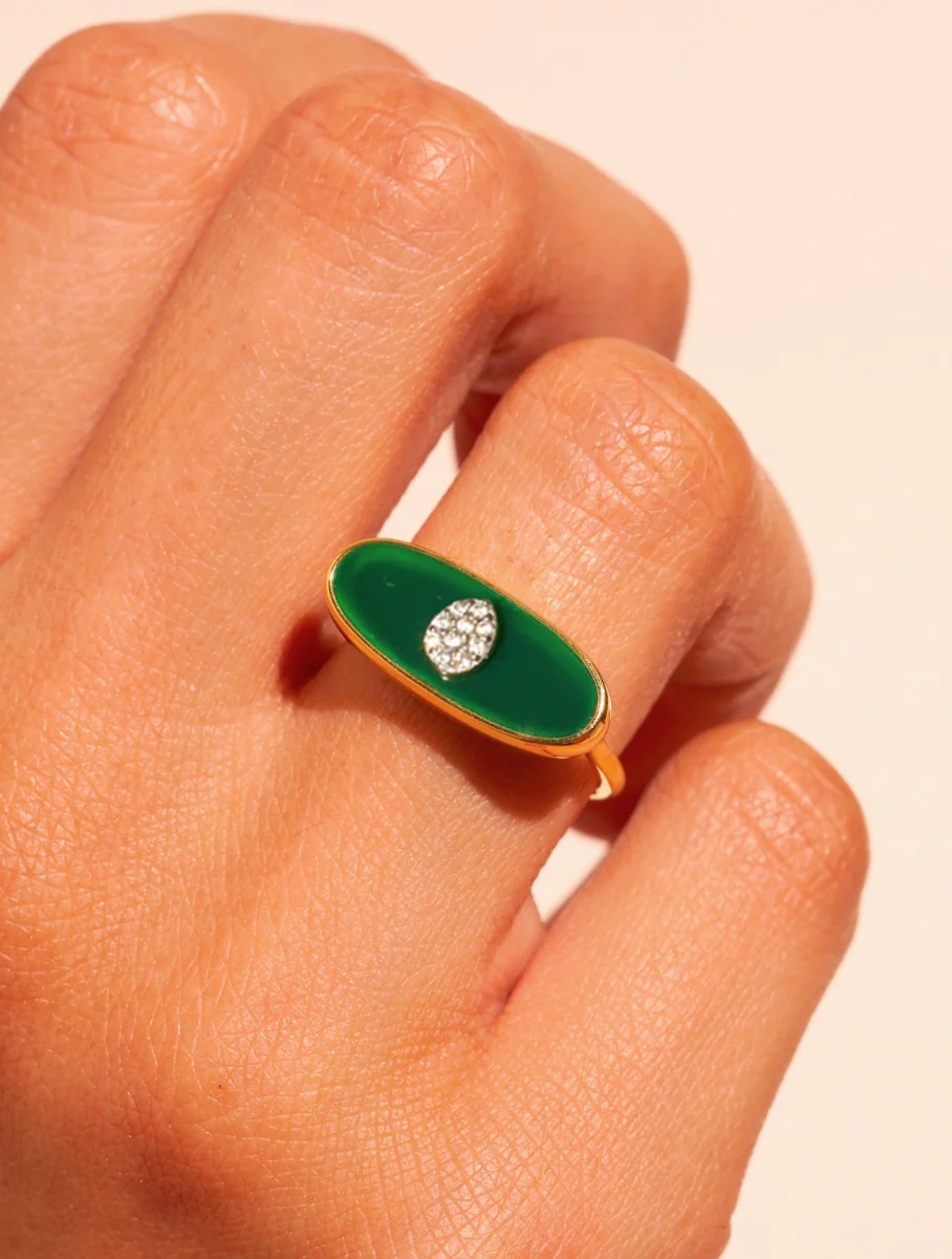 Bague Izy 2 - Onyx Vert – Image 2