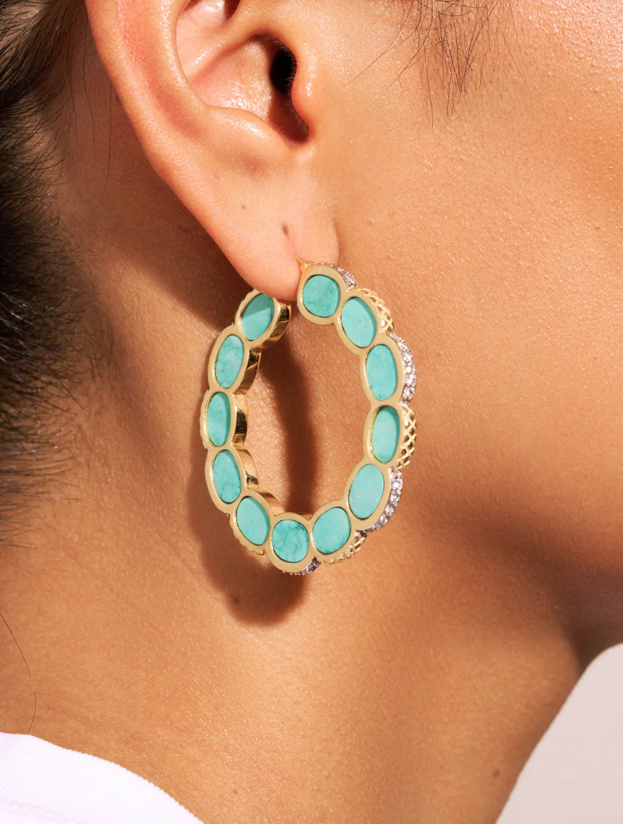 Boucles d'oreilles Amara - Turquoise – Image 2