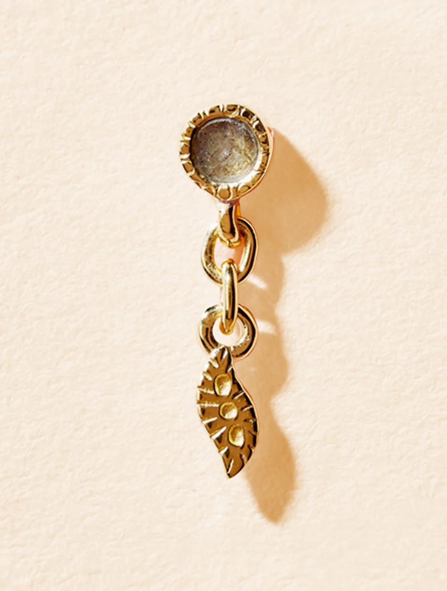 Mono boucle d'oreille Mali - Labradorite