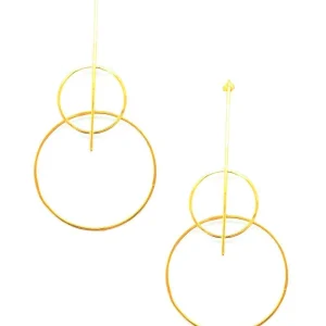 Boucles d'oreilles duo d'anneaux dorés - "Constellations" - Eloïse Fiorentino