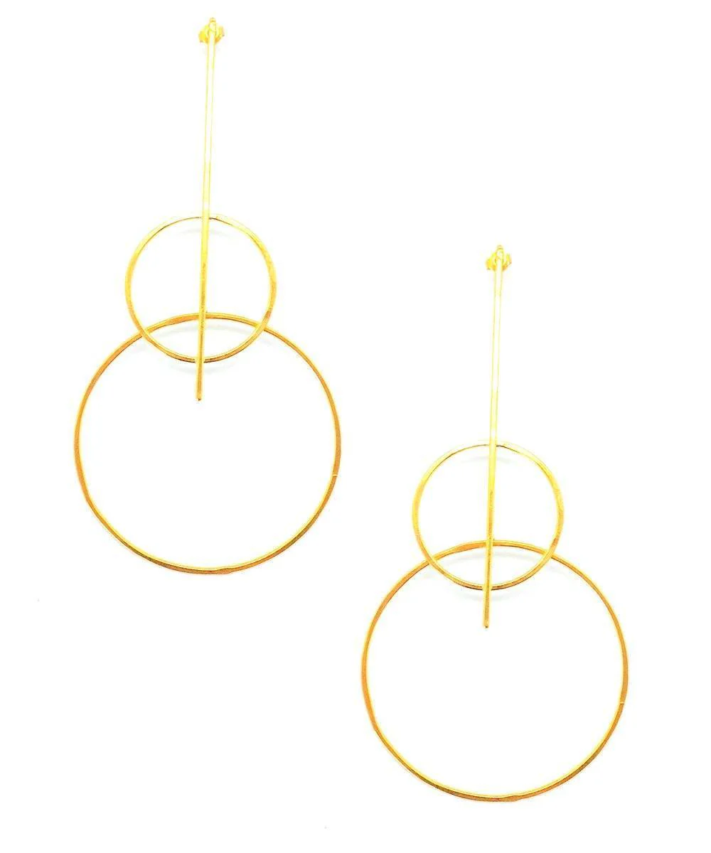 Boucles d'oreilles duo d'anneaux dorés - "Constellations" - Eloïse Fiorentino