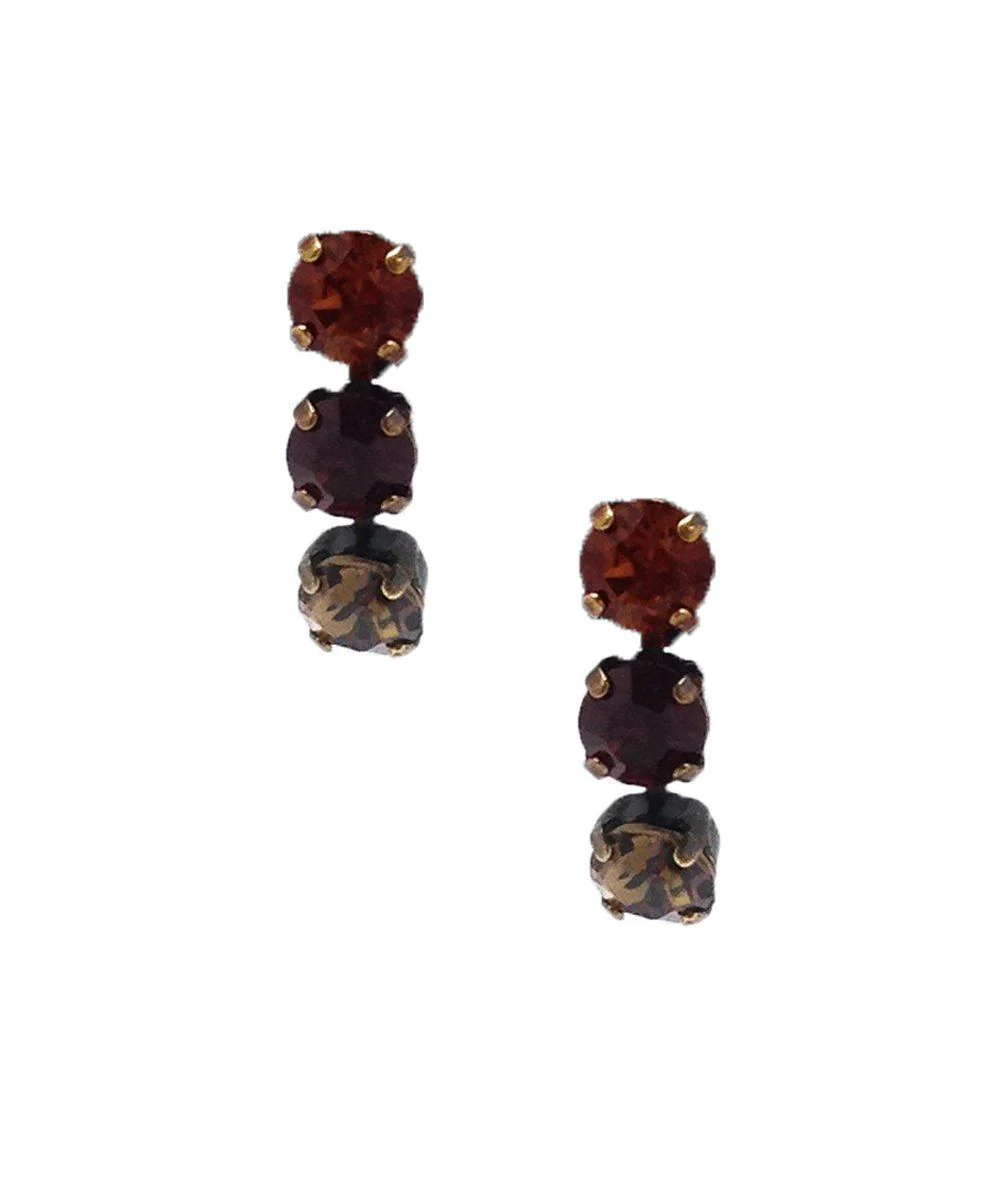 Boucles d'oreilles cristaux Swarovski bordeaux - Vogline