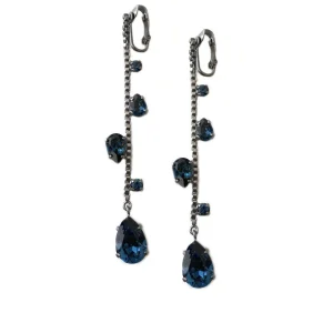 Boucles d'oreilles clips Swarovski Midnight - Melissa Kandiyoti