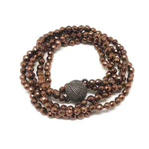 Bracelet en perles d'hématites cuivre - Fonsi
