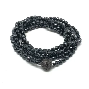 Bracelet en perles d'hématites noires - Fonsi