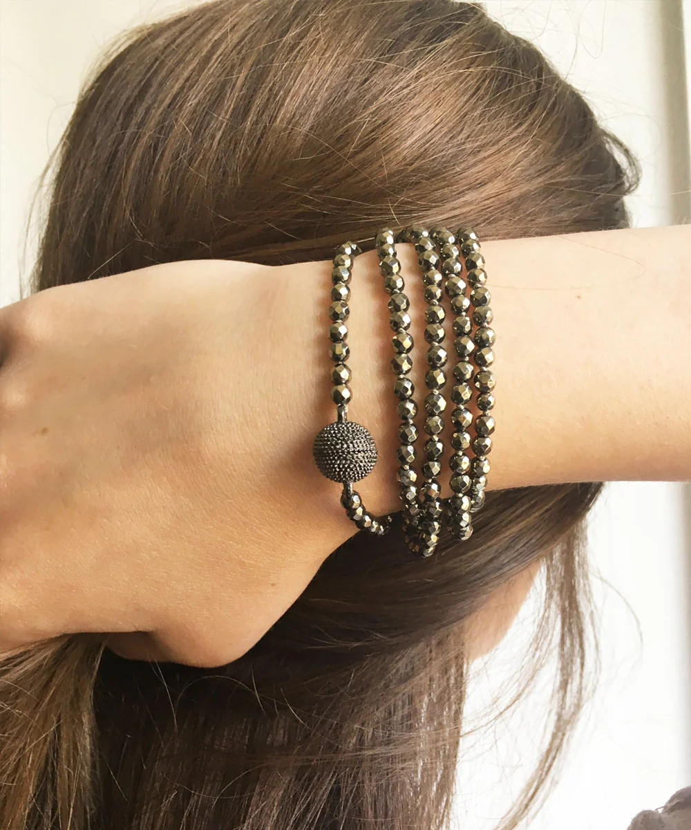 Bracelet en perles d'hématites grises - Fonsi – Image 2