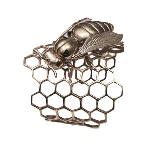 Manchette rayon de miel et abeille en bronze - Bernard Delettrez