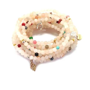 Bracelets agates blanches et charms Lucky 13 - Lara Curcio Jewelry