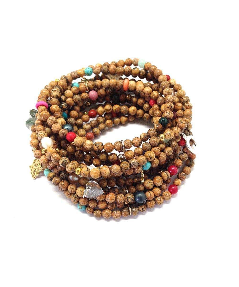 Bracelets jaspe et charms Lucky 13 - Lara Curcio Jewelry
