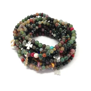 Bracelets agates indiennes charms Lucky 13 - Lara Curcio Jewelry