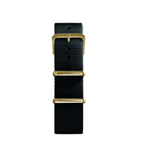 Bracelet noir Nato Pink Gold -20 mm oxygen watch