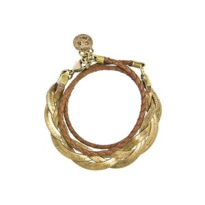 Bracelet Torsade Triple en laiton doré - Coralie de Seynes
