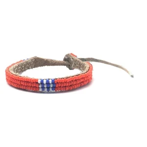 Bracelet de perles Africain orange - Editions LESSisRARE Bijoux