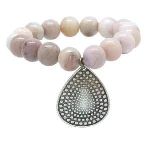 Bracelet Lhassa en opales roses et charm - Editions LESSisRARE Bijoux