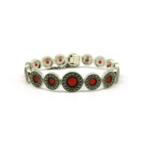 Bracelet art deco en cornalines et marcassites - Métron