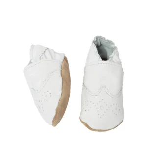 Chaussons bébé cuir blanc ajouré - Star