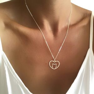 collier coeur chat