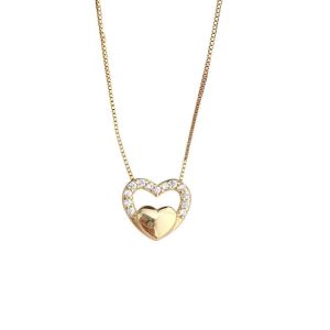 Pendentif coeur en argent plaqué or