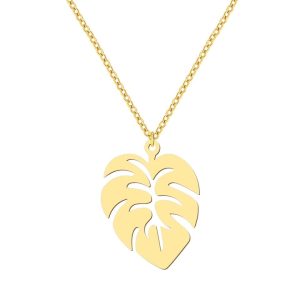 Collier feuille acier