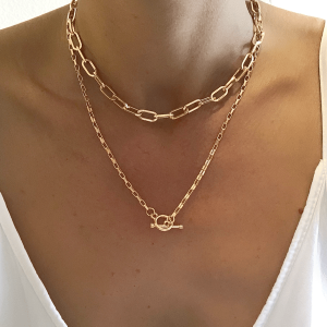 collier grosse maille fermoir t
