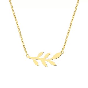 Collier laurier femme