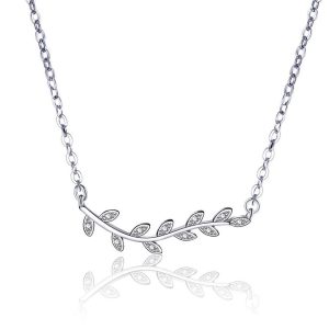 Collier laurier oxyde de zirconium