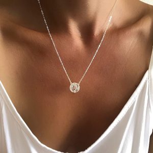 Collier médaille cactus argent