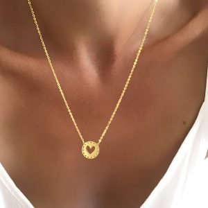 collier médaille coeur