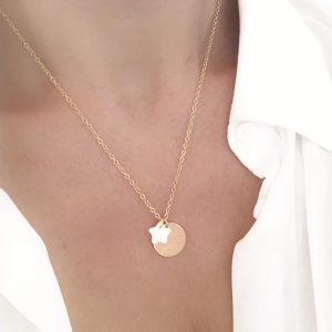 collier médaille et étoile nacre