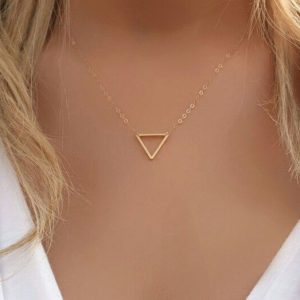collier femme triangle or