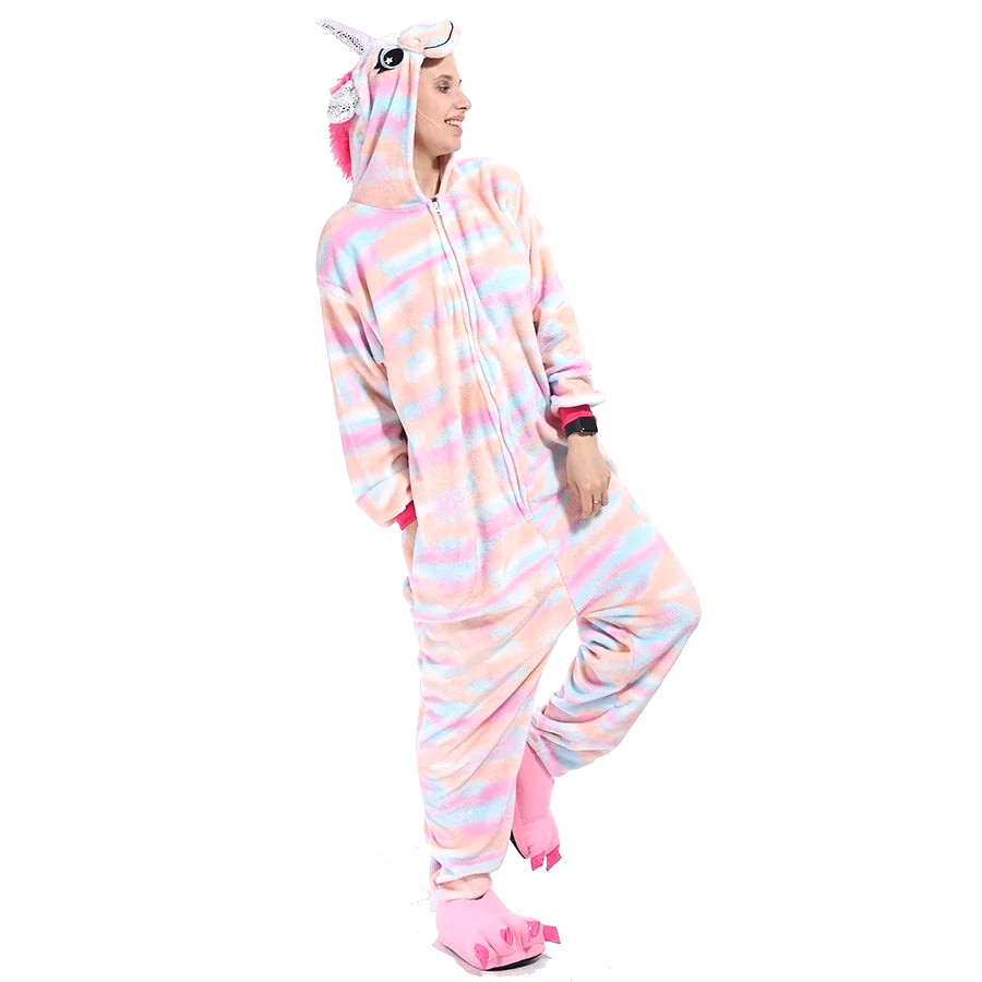 Grenouillere Licorne Rose Femme Avec Pieds – Image 2