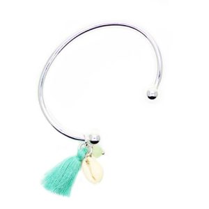 Bracelet jonc coquillage argent