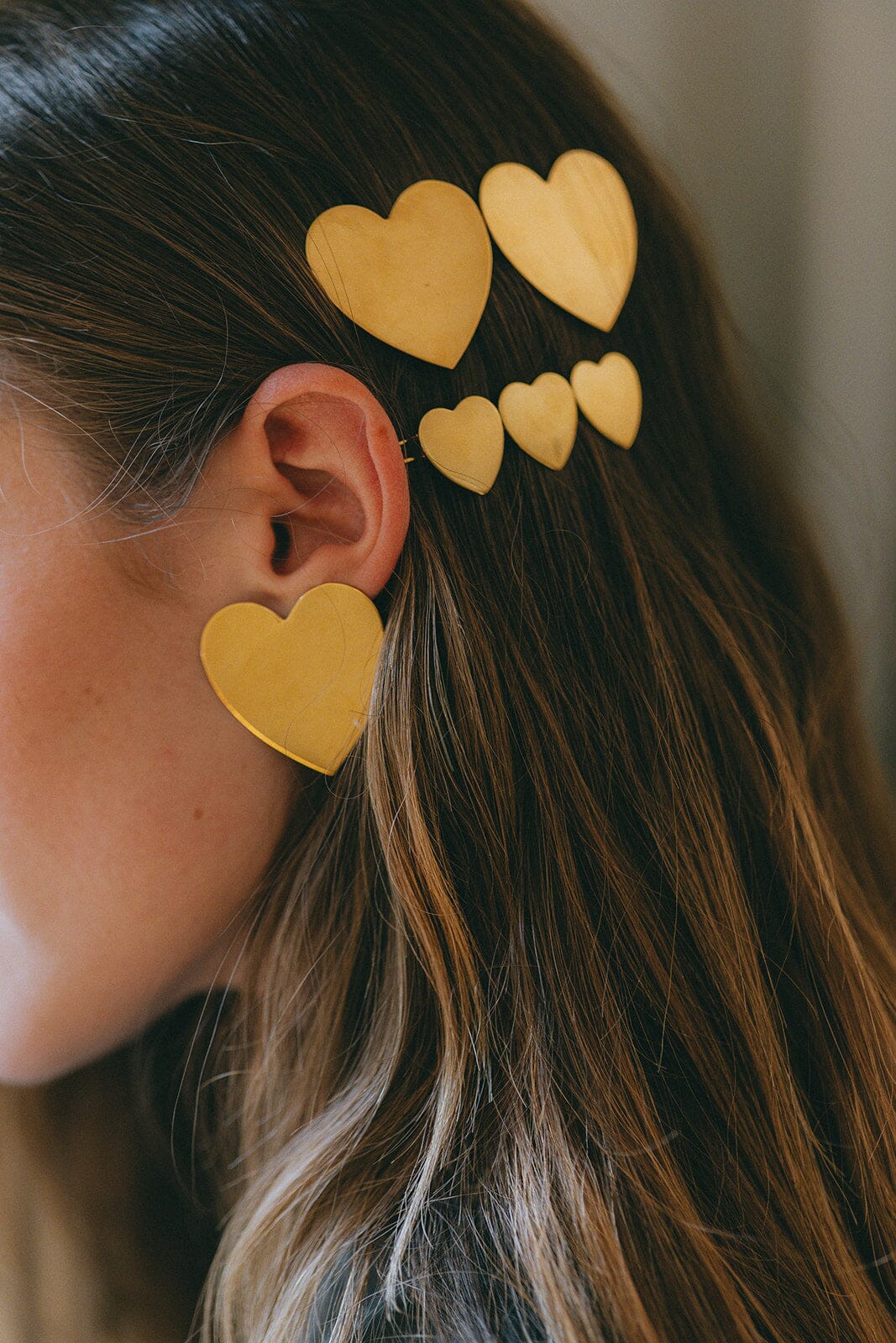 Maxi Boucles d'Oreilles Puces Aphrodite Argent Coeur – Image 4