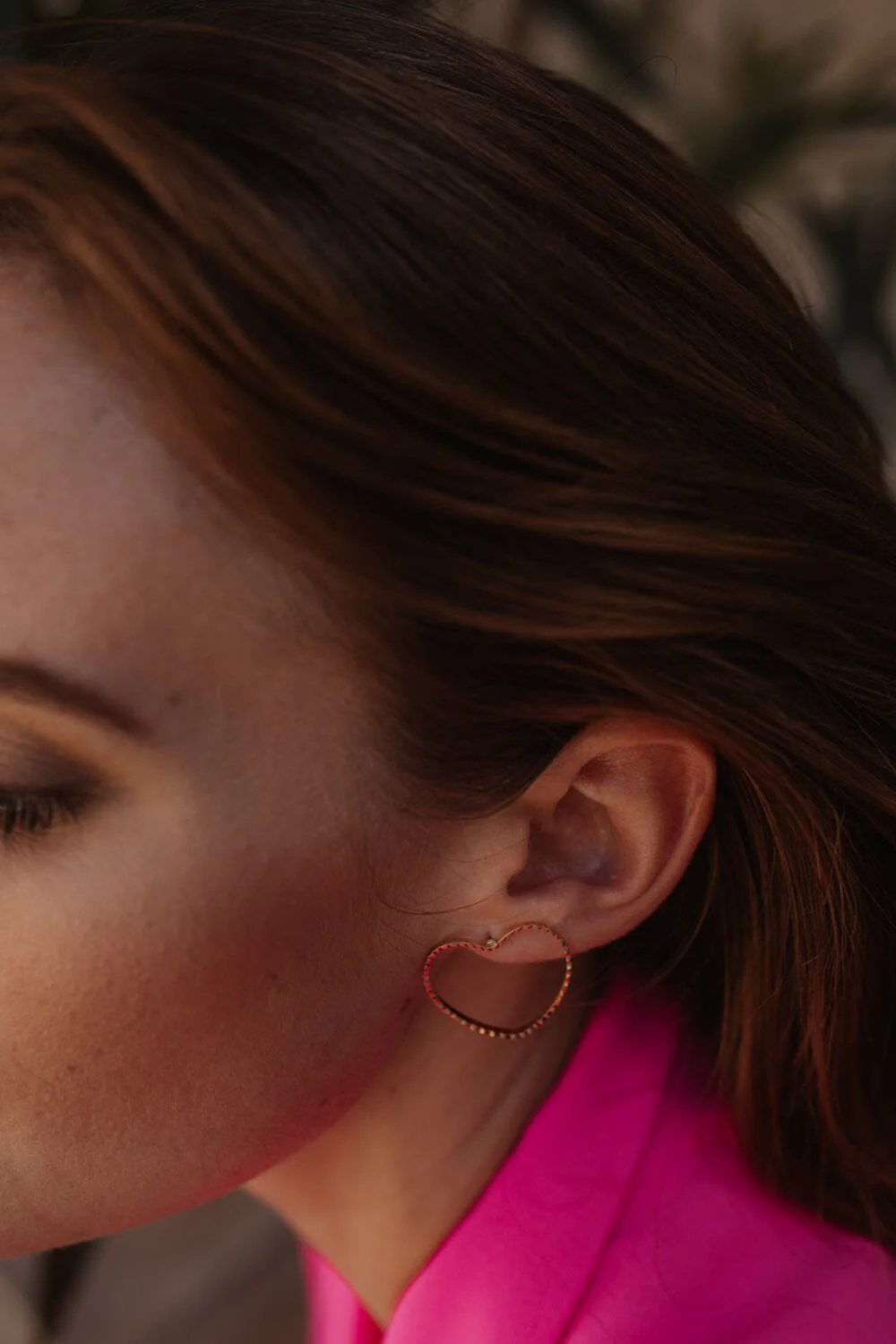 Maxi Boucles d'Oreilles Puces Aura Argent Coeur – Image 5