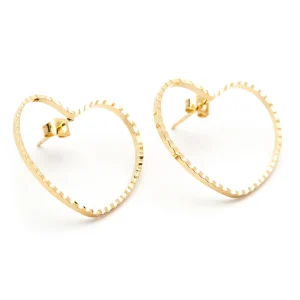 Maxi Boucles d'Oreilles Puces Aura Or Coeur