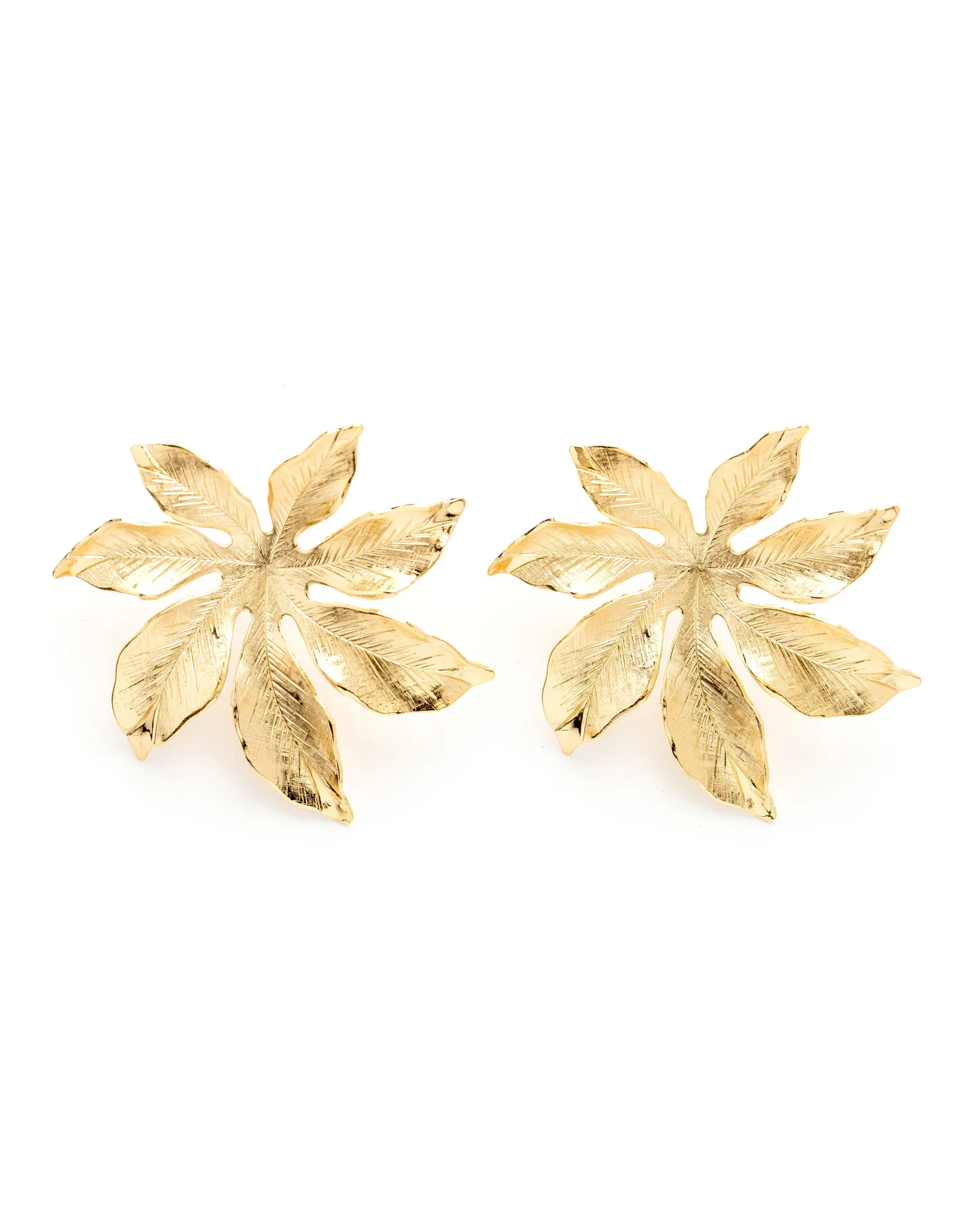Maxi Boucles d'Oreilles Puces Chloris Or Fleurs