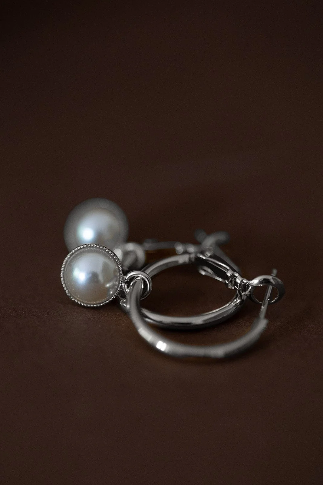 Mini Créoles Nélya Argent Perles – Image 2