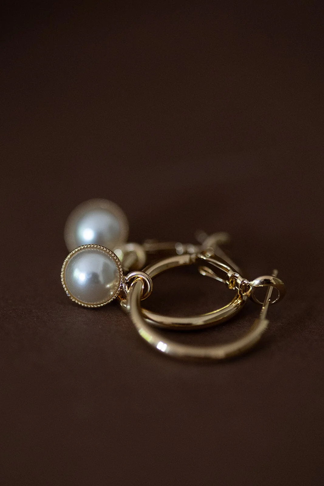 Mini Créoles Nélya Or Perles – Image 3