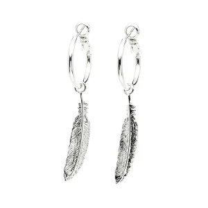 Mini Créoles Phébé Argent Plumes