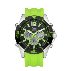 Montre chrono sport vert fluo - Editions LESSisRARE Bijoux